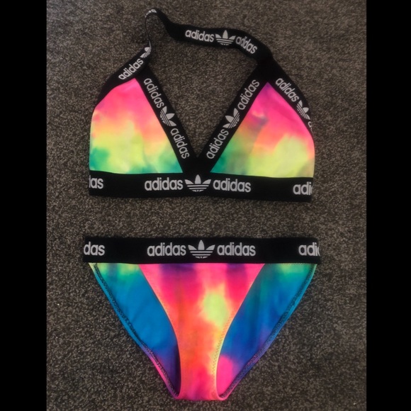 Adidas Watercolor Tiedye Rainbow Bikini 